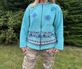 90s embroidered zip fleece