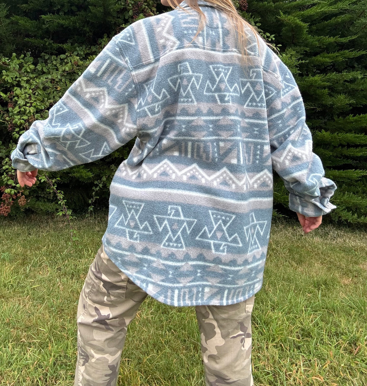 Funky Aztec pattern fleece shirt