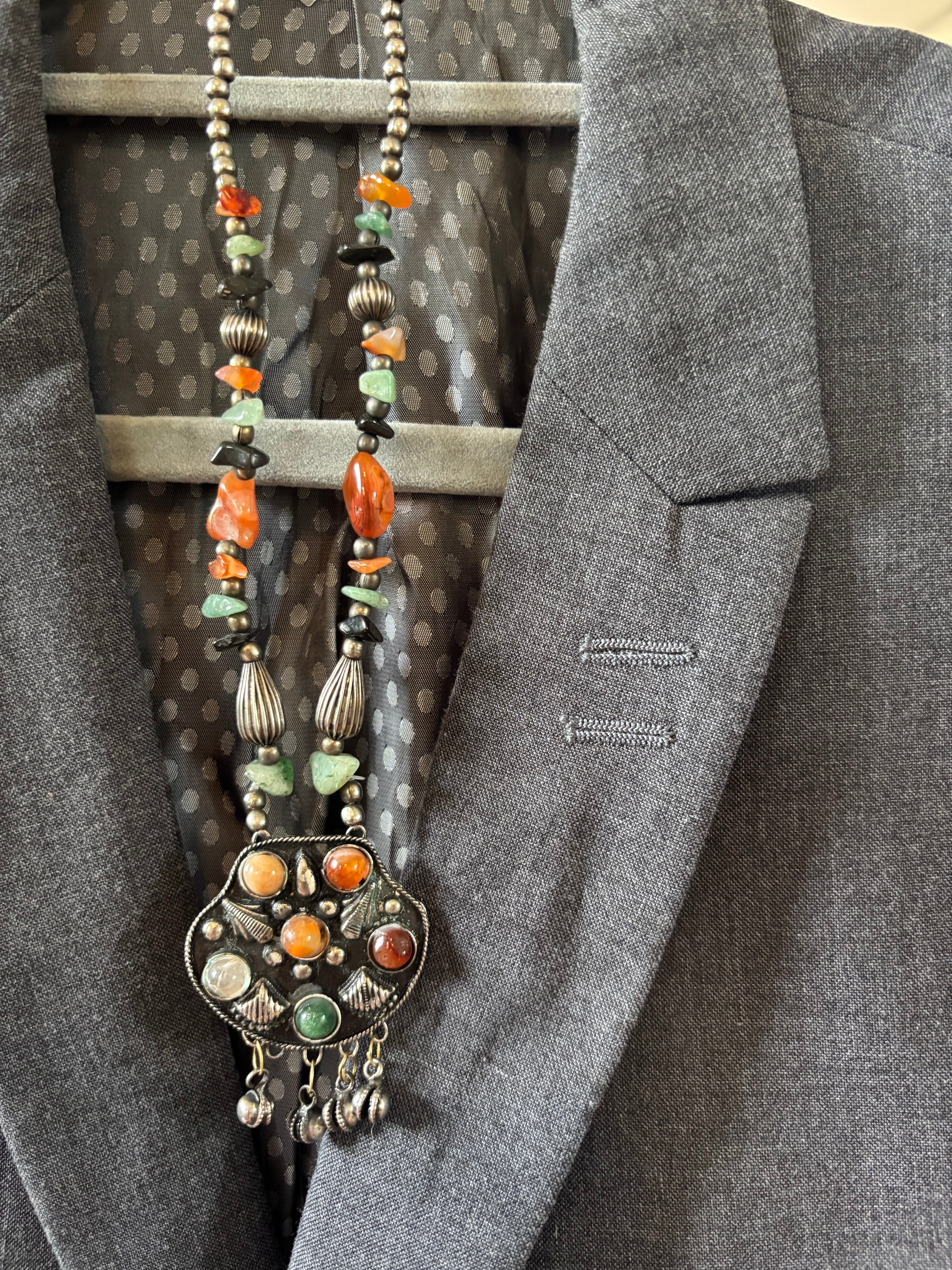 Mixed stone Tibetan style necklace