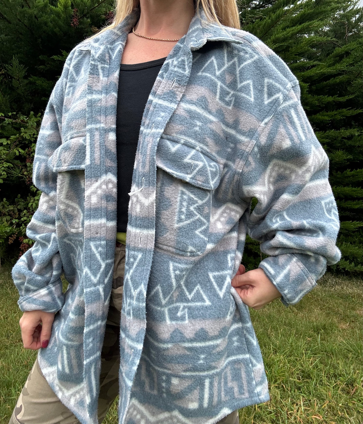 Funky Aztec pattern fleece shirt