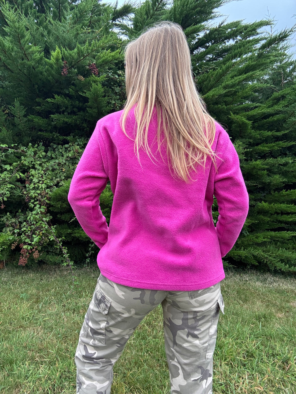 Hot pink half zip fleece