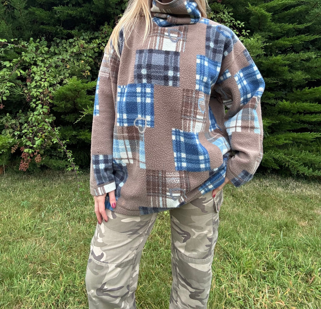 Cottage style high neck fleece
