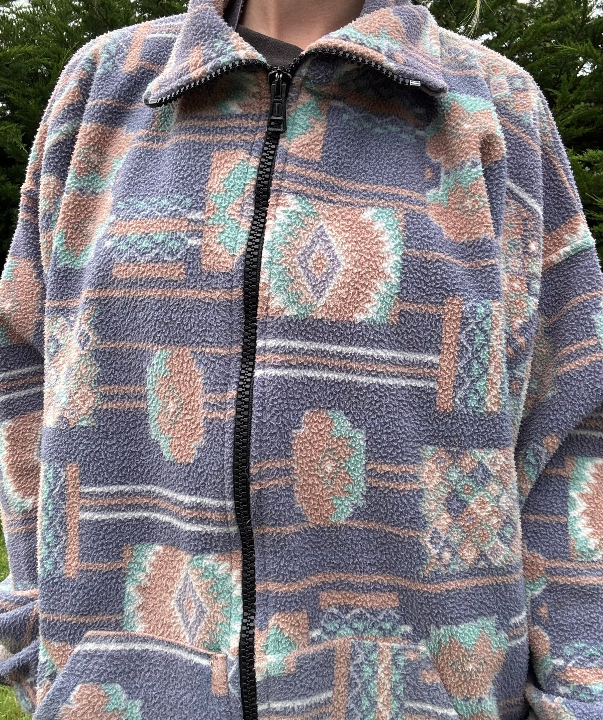 Full zip funky vintage fleece