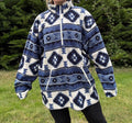 Blue, Navy and White Aztec Fleece