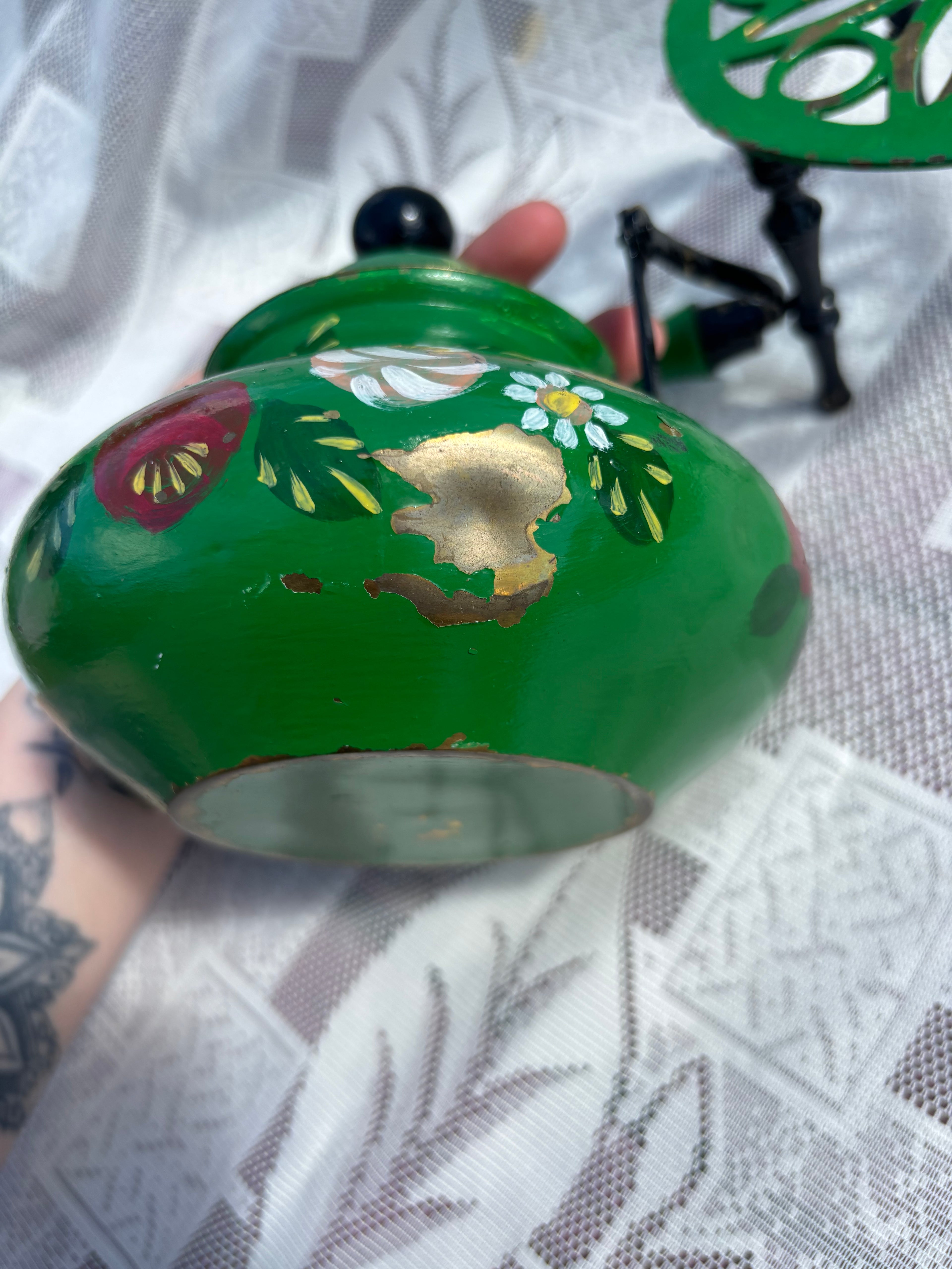Vintage decorative hand-painted teapot