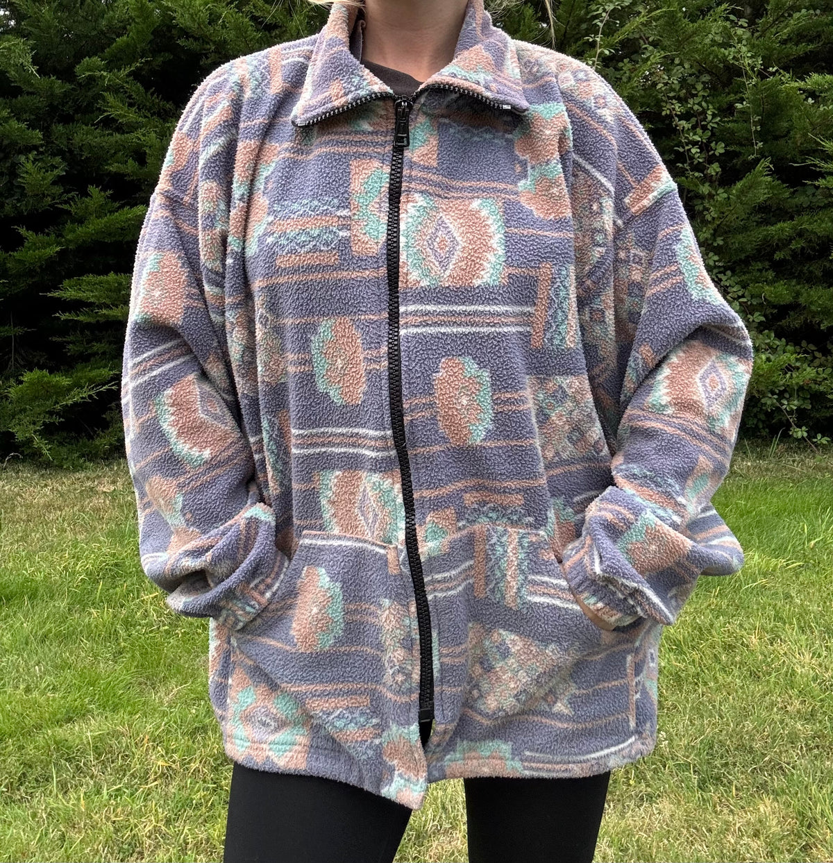 Full zip funky vintage fleece