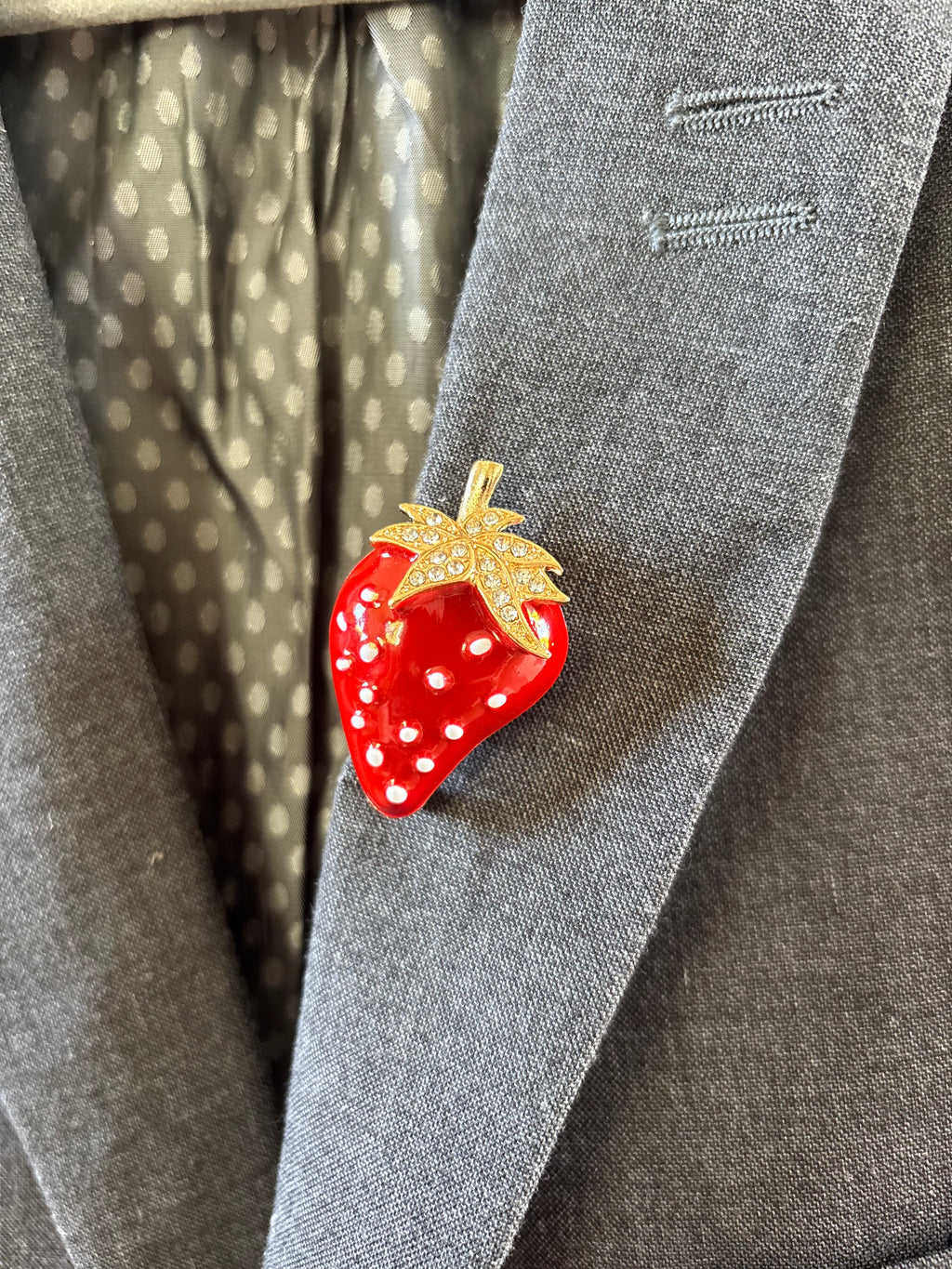 Cute strawberry brooch
