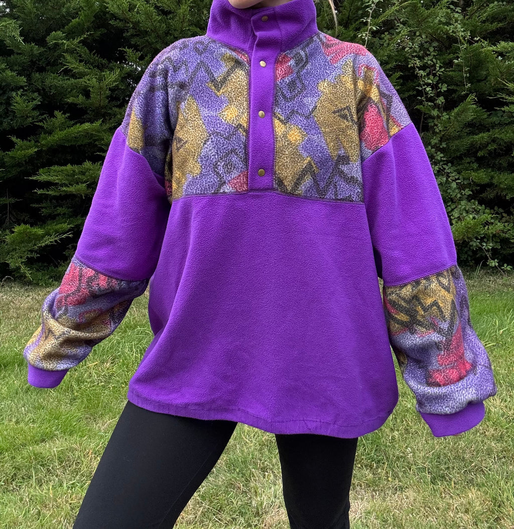 Funky 80s patterned fleece
