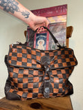Italian leather criss cross handbag