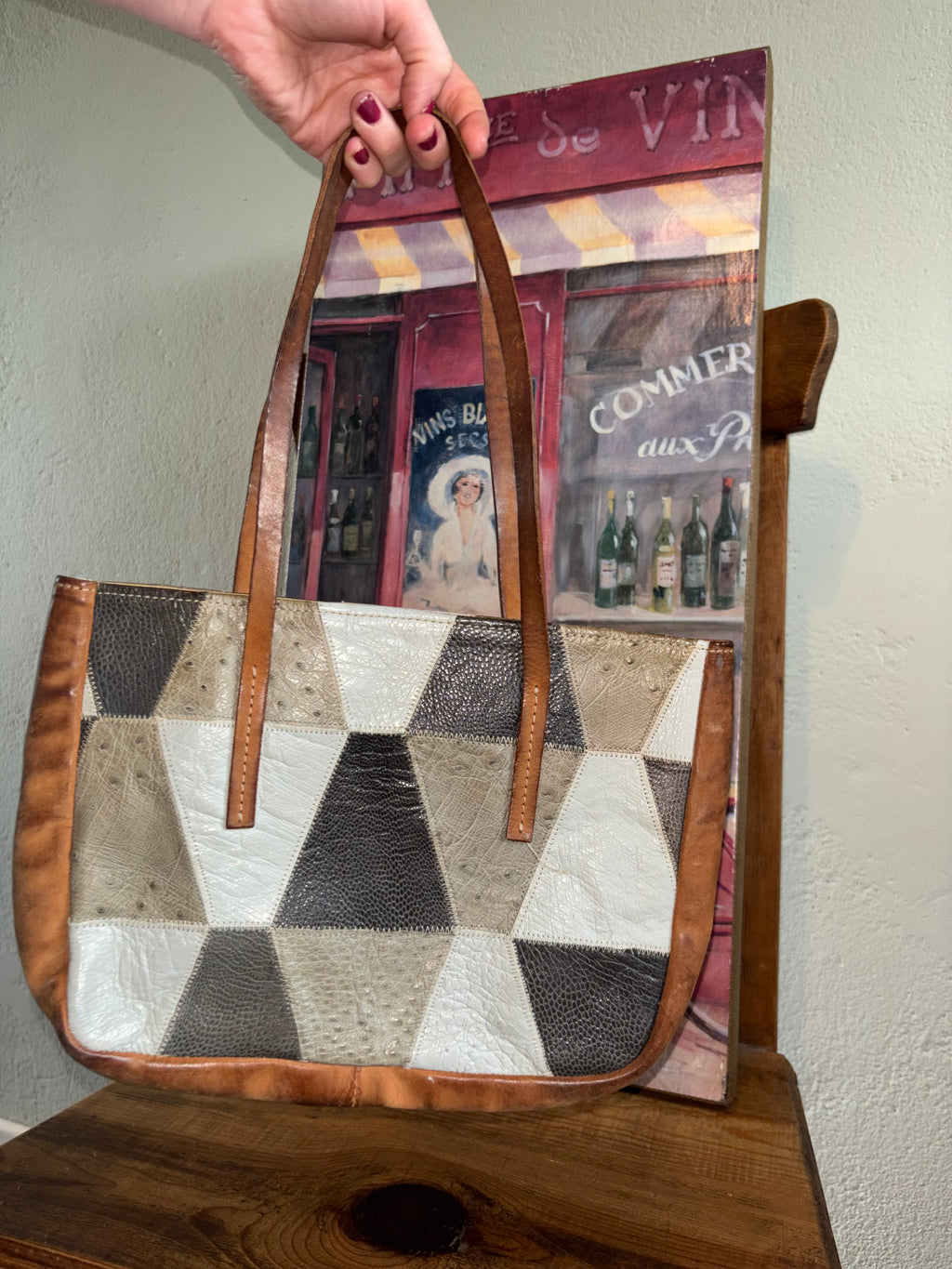 Khaki leather dream mini bag