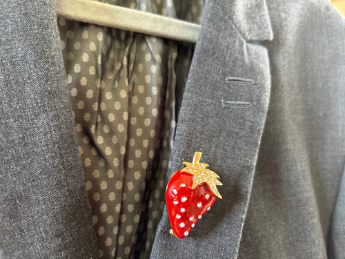 Cute strawberry brooch