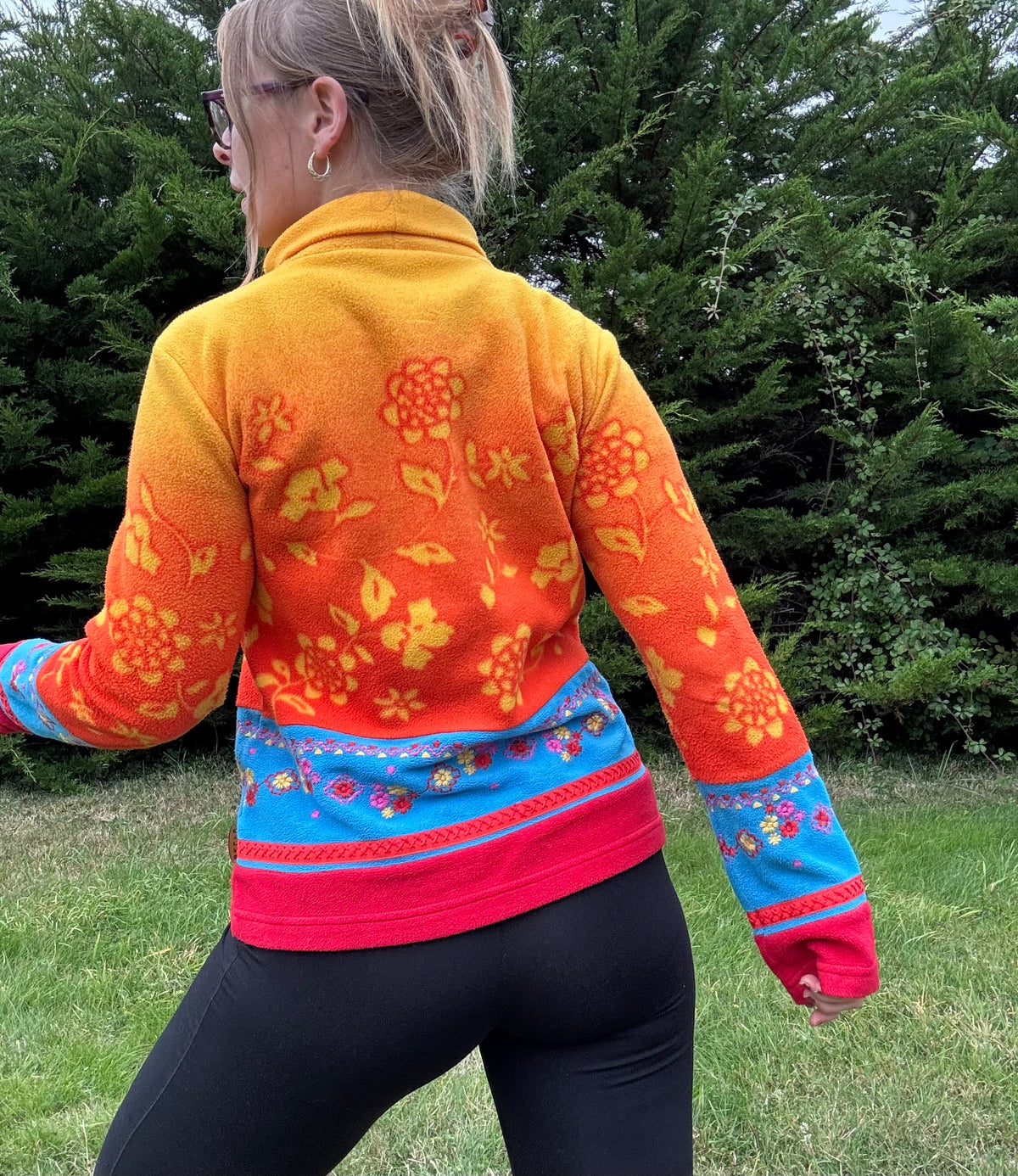 Cute orange high neck fleece