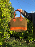 Bonfanti wool and leather vintage handbag