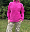 Hot pink half zip fleece