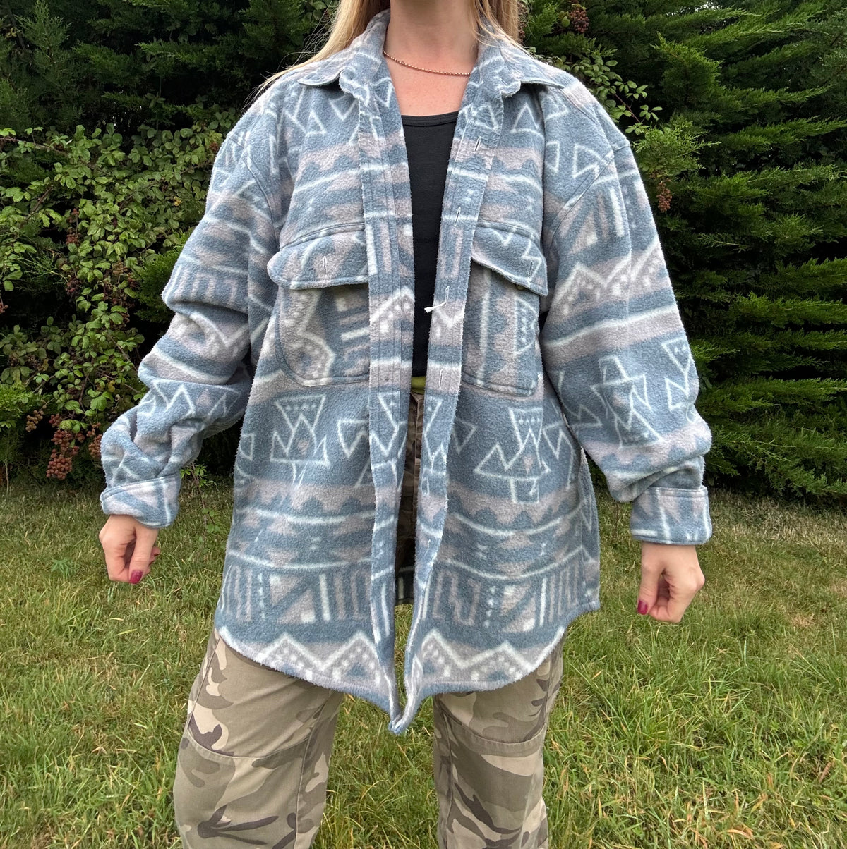 Funky Aztec pattern fleece shirt