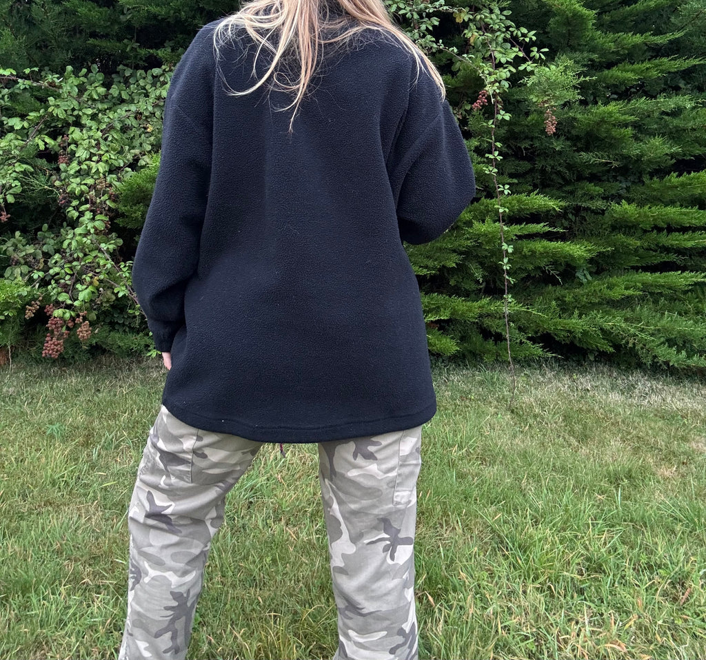 Vintage ski graphic half zip fleece