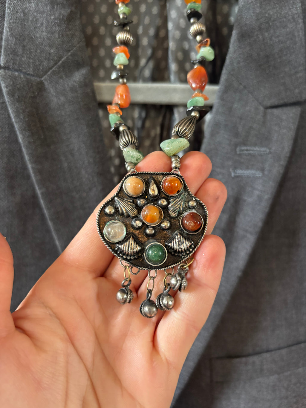 Mixed stone Tibetan style necklace
