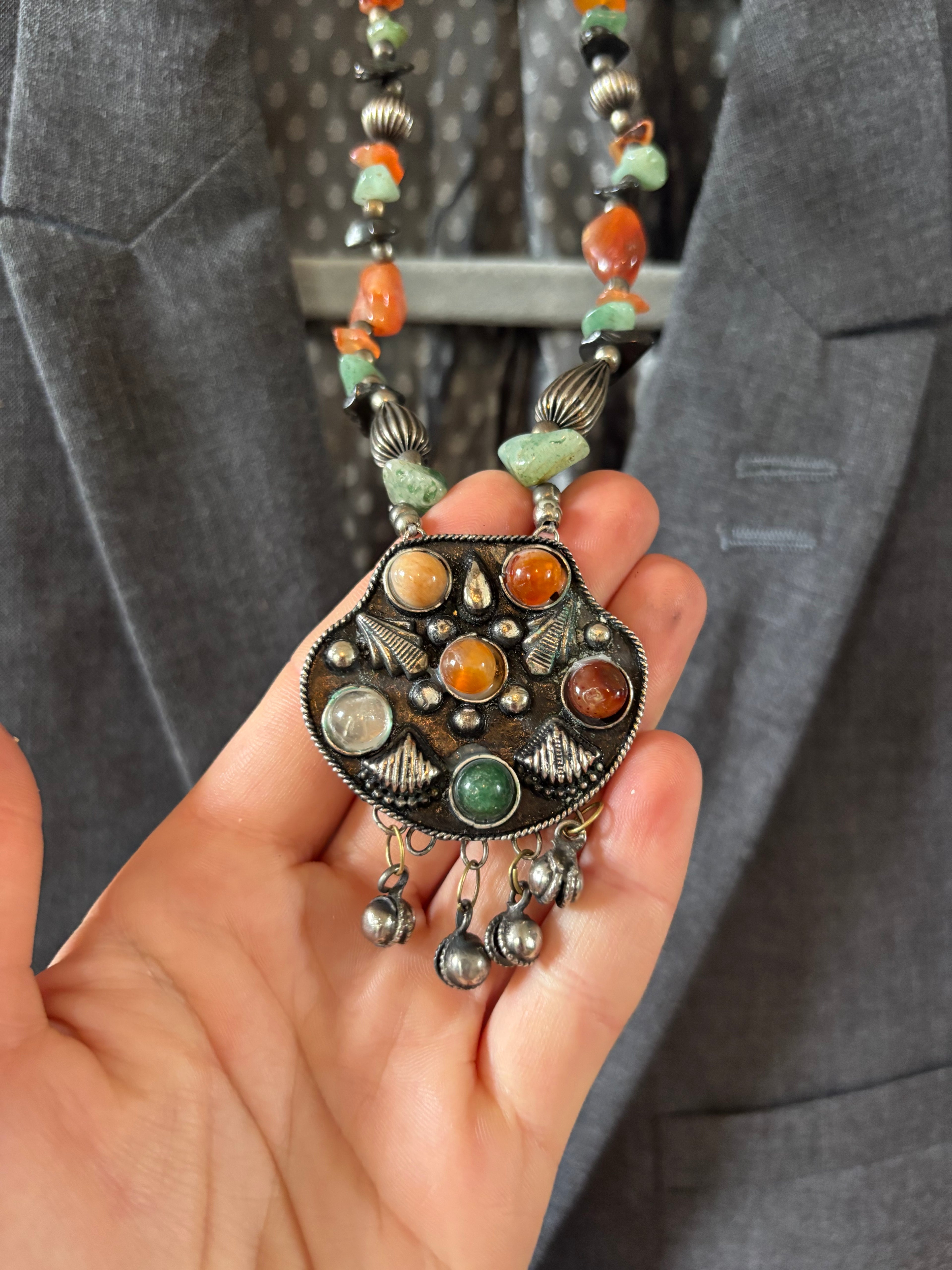 Mixed stone Tibetan style necklace