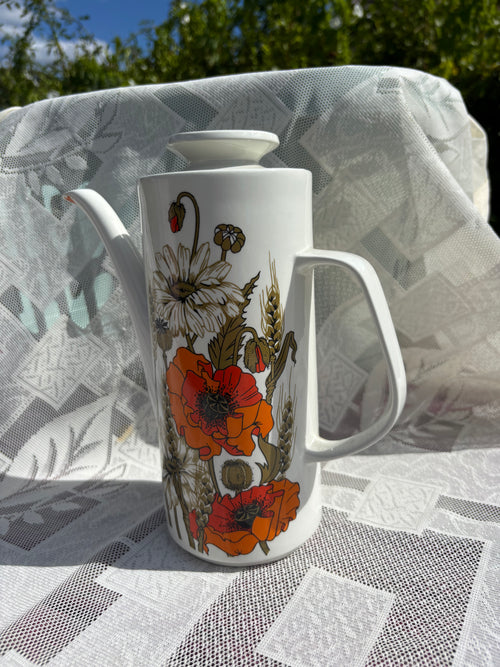1970s orange poppy coffee pot