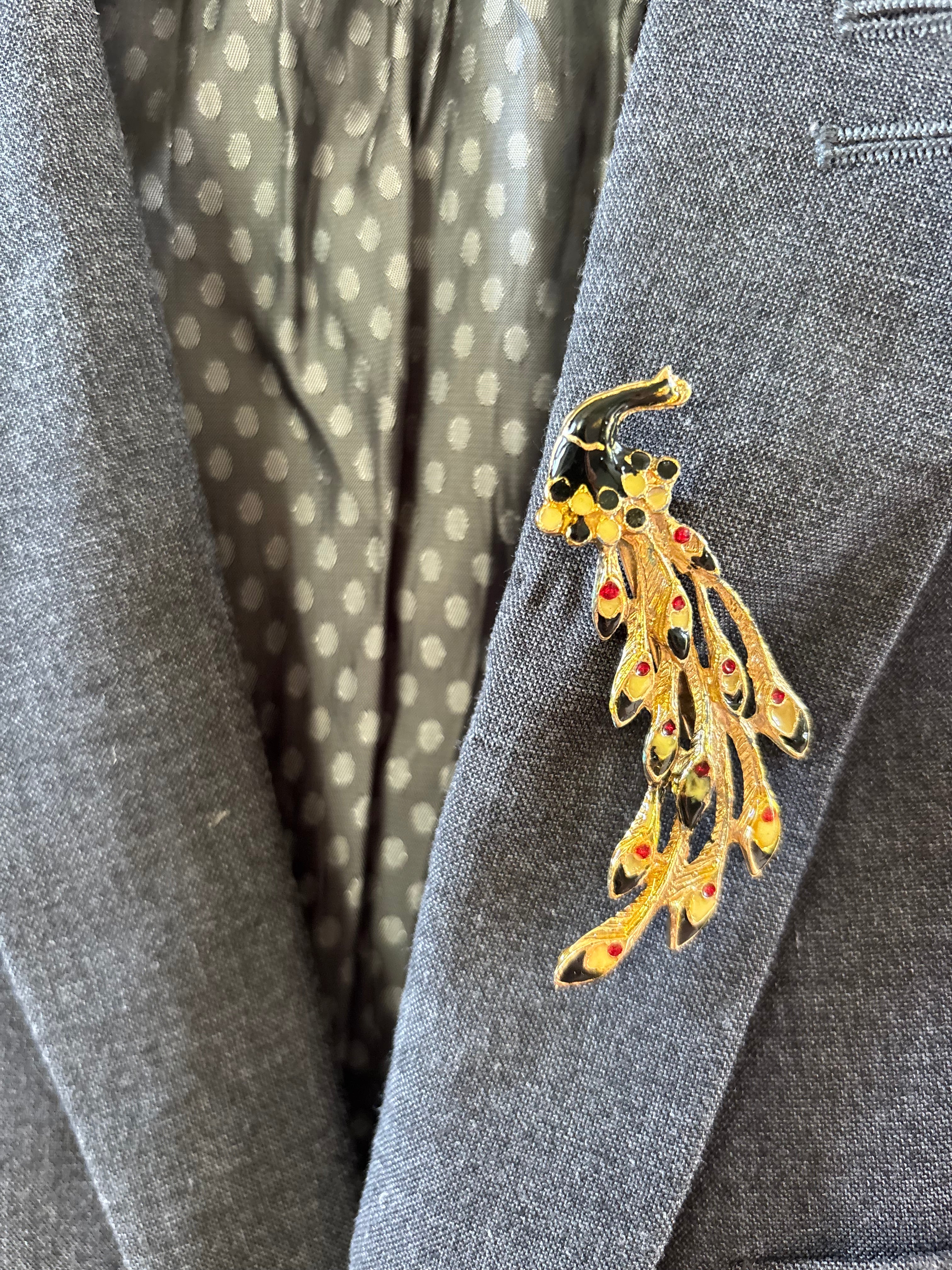 Vintage peacock brooch