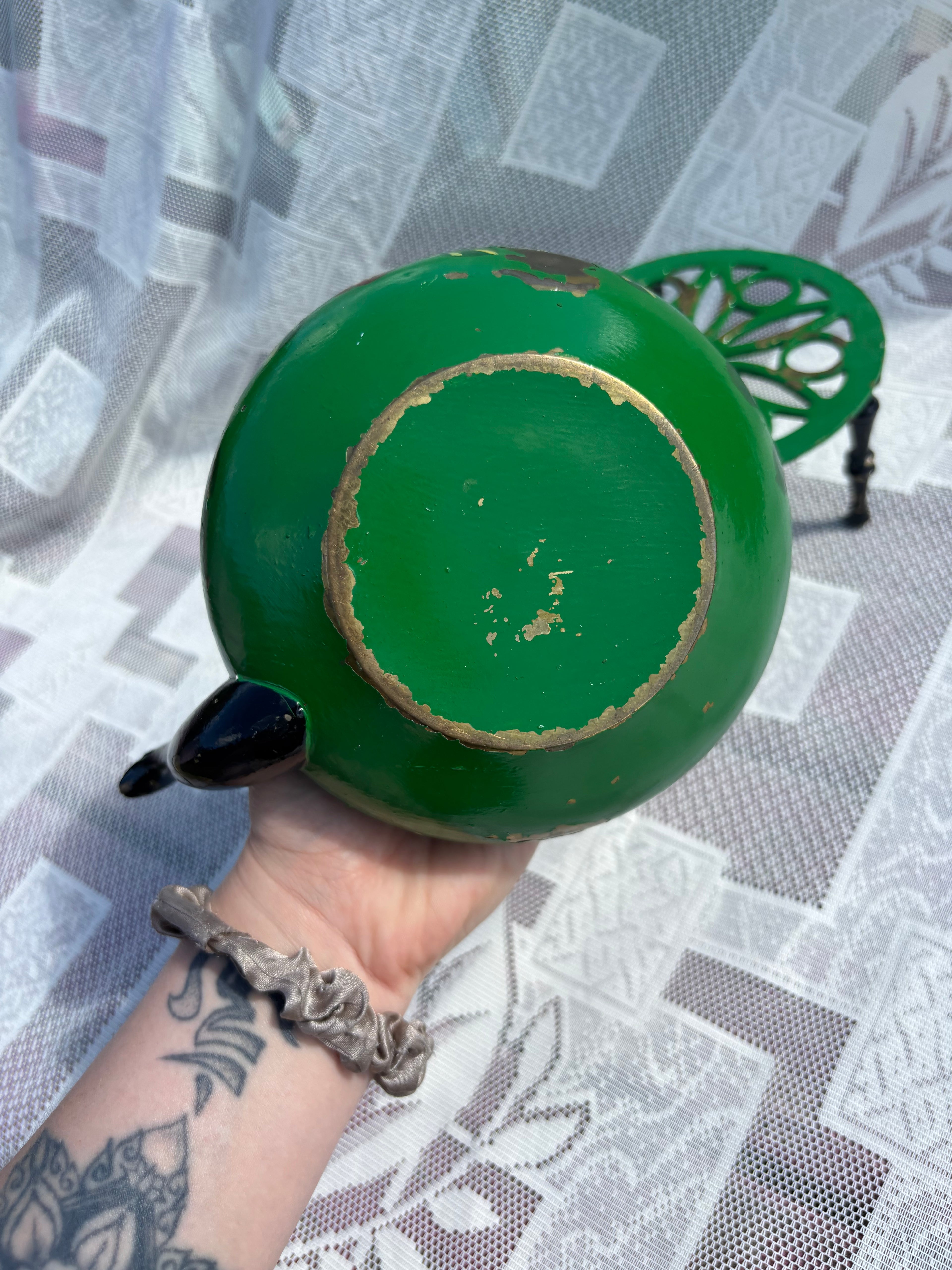 Vintage decorative hand-painted teapot